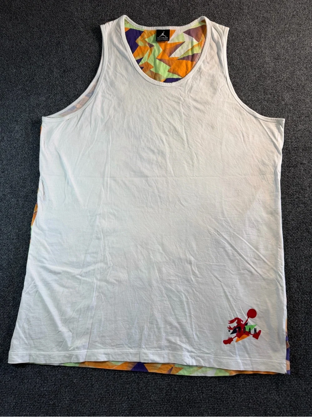 Jordan Men's Y2K Style White Bugs Bunny Space Jam Geometric Tank Top Size XXLT